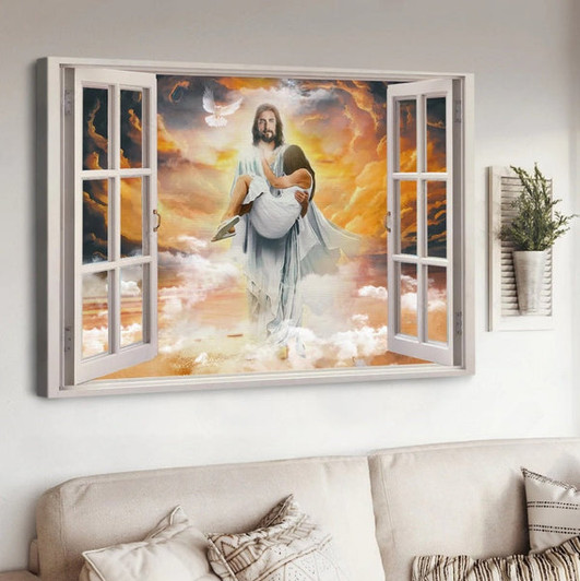 My Jesus Saving Life Pretty Girl Canvas Wall Art - Jesus Canvas Pictures - Christian Wall Posters
