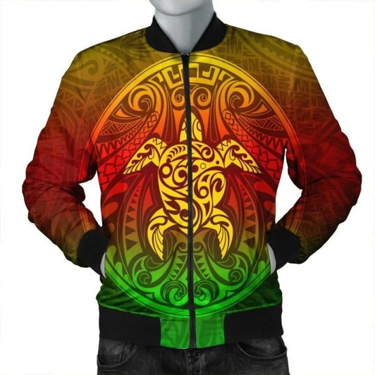 FUNSTUFFPRINTI Kanaka Maoli Turtle Polynesian Bomber Jacket – AH – J4R Bomber Jacket