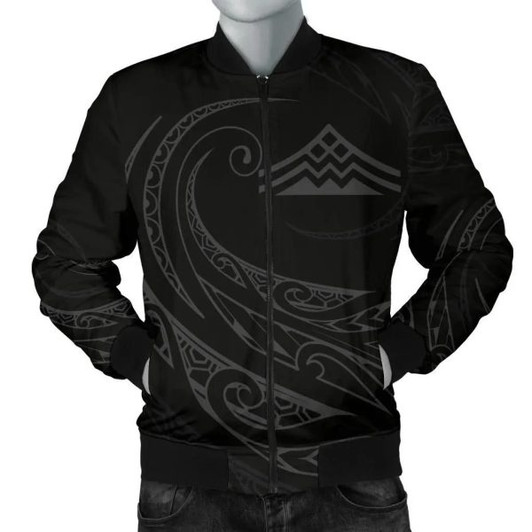 FUNSTUFFPRINTI Mauna Kea Polynesian Men√¢‚Ç¨‚Ñ¢s Bomber Jacket – Gray – Frida Style – AH J9 Bomber Jacket