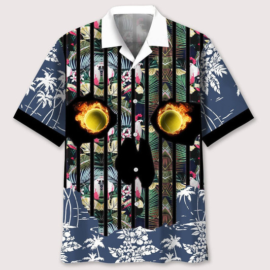 Tennis Flower Skull Hawaiian Shirt, Gift for Tennis Player, Summer Shirt