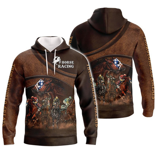 FUNSTUFFPRINT   Thoroughbred Greats   3D Hoodie and Zip Hoodie