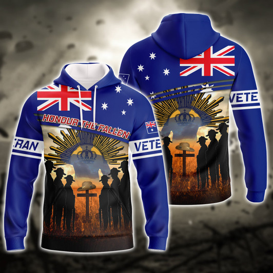 FUNSTUFFPRINT  Australia - Veteran     3D Hoodie and Zip Hoodie