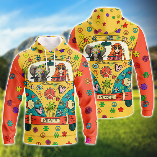 FUNSTUFFPRINT    Lover Hippie  3D Hoodie and Zip Hoodie