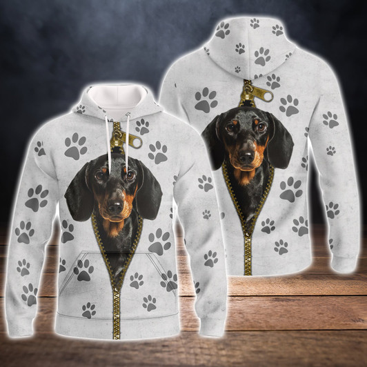 FUNSTUFFPRINT Dachshund    3D Hoodie and Zip Hoodie
