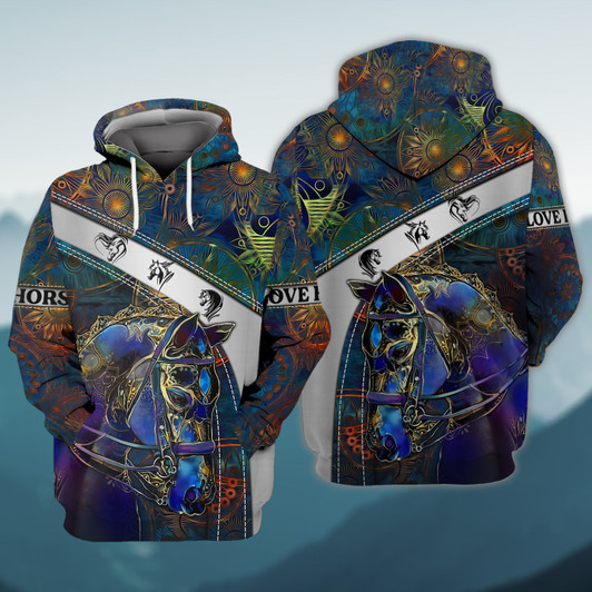 FUNSTUFFPRINT  Horse Art   3D Hoodie and Zip Hoodie