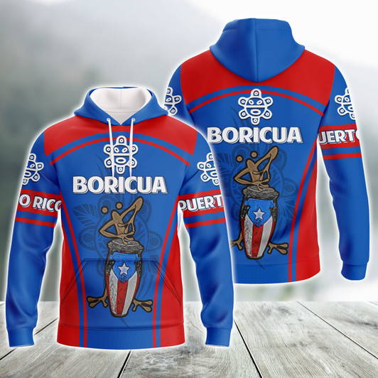 FUNSTUFFPRINT Puerto Rico, Boricua 3D Hoodie and Zip Hoodie