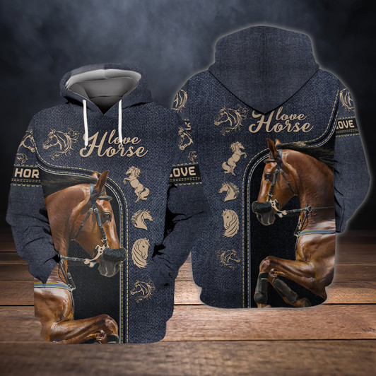 FUNSTUFFPRINT  Horse -  Full Print   - 3D Hoodie and Zip Hoodie