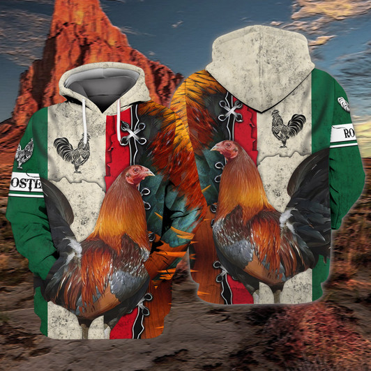 FUNSTUFFPRINT  Rooster - MXC     3D Hoodie and Zip Hoodie