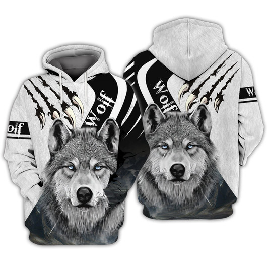 FUNSTUFFPRINT Wolf -  Full Print 3D Hoodie and Zip Hoodie