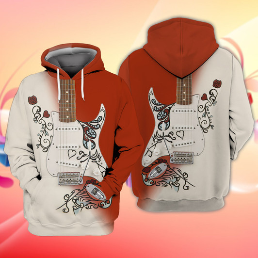 FUNSTUFFPRINT GUITAR - NA93   3D Hoodie and Zip Hoodie