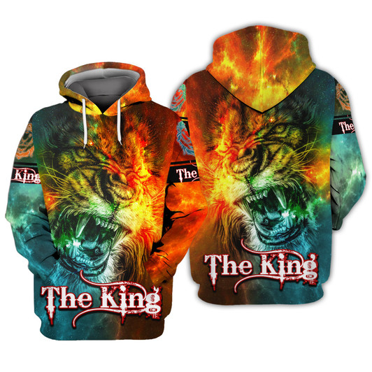 FUNSTUFFPRINT  The King Lion - 3D Full Print   3D Hoodie and Zip Hoodie