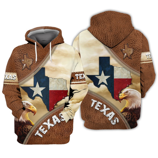 FUNSTUFFPRINT Eagle Texas 2     3D Hoodie and Zip Hoodie