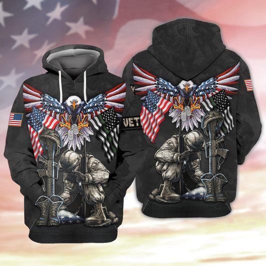 FUNSTUFFPRINT   U.S Veteran 3D Full Print 208   3D Hoodie and Zip Hoodie