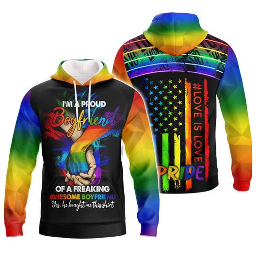 FUNSTUFFPRINT  I'm A Proud Boyfriend     3D Hoodie and Zip Hoodie
