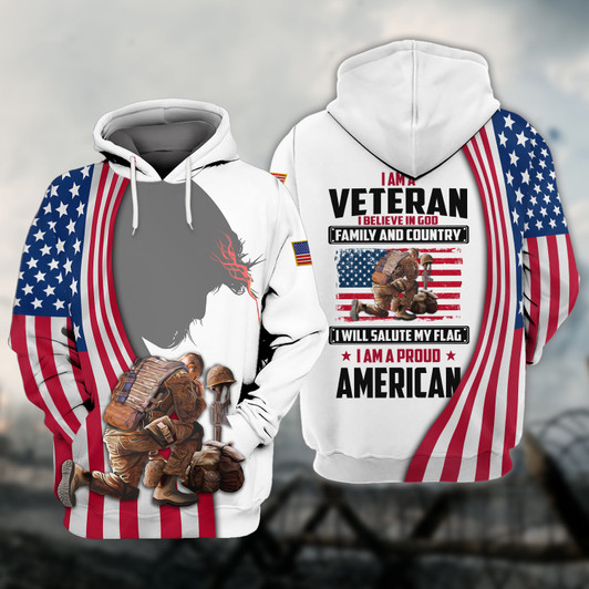 FUNSTUFFPRINT  Veteran Jesus - 3D Full Print     3D Hoodie and Zip Hoodie