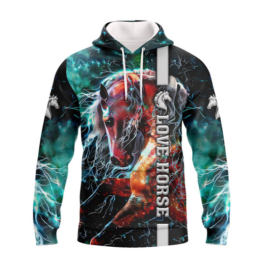 FUNSTUFFPRINT  Love Horse 3D Art Full Print    3D Hoodie and Zip Hoodie