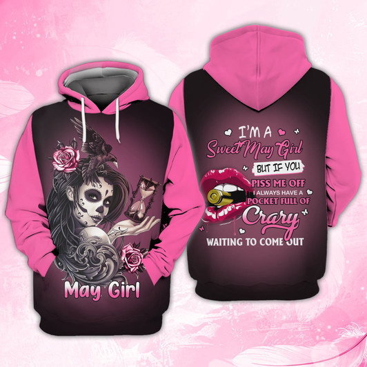 FUNSTUFFPRINT  May Girl (Pink) - 3D Full Print      3D Hoodie and Zip Hoodie