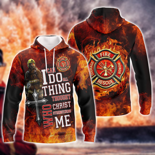 FUNSTUFFPRINT  Love Firefighter 1002 - 3D Full Print     3D Hoodie and Zip Hoodie