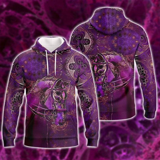 FUNSTUFFPRINT Horse - Hades - 3D Full Print   3D Hoodie and Zip Hoodie