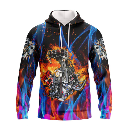 FUNSTUFFPRINT  Hot Rod Engine   3D Hoodie and Zip Hoodie