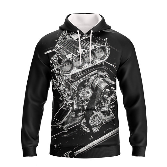 FUNSTUFFPRINT Hot Rod Engine    3D Hoodie and Zip Hoodie