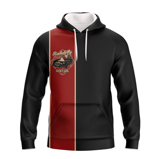 FUNSTUFFPRINT  Rockabilly Lucky Girl   3D Hoodie and Zip Hoodie