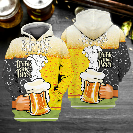 FUNSTUFFPRINT  BEER -  Full Print   3D Hoodie and Zip Hoodie