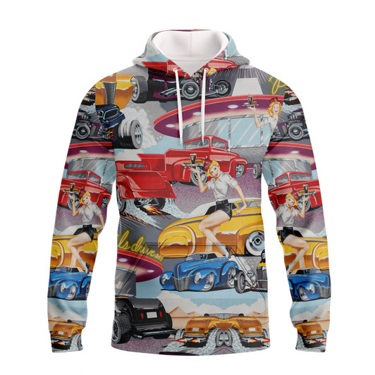 FUNSTUFFPRINT Hot Rod  3D Hoodie and Zip Hoodie