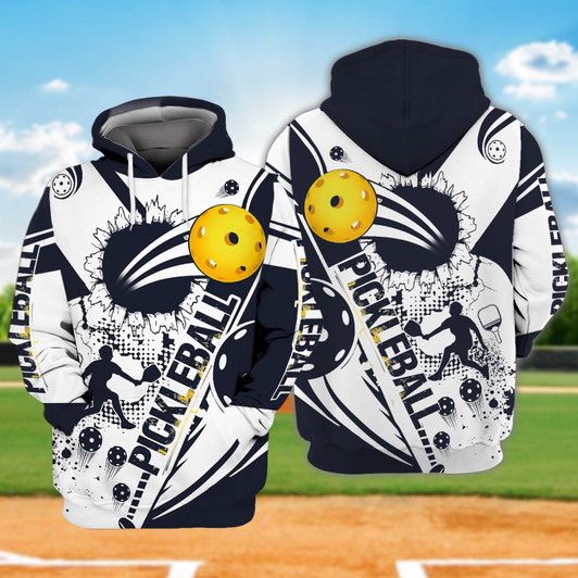 FUNSTUFFPRINT Pickleball -Full Print 3D Hoodie and Zip Hoodie
