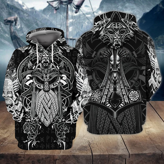 FUNSTUFFPRINT  Viking  Full Print Tad 02 3D Hoodie and Zip Hoodie