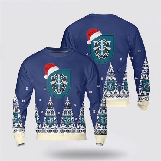 FUNSTUFFPRINT Army Sweater, US Army 19th Special Forces Group (19th SFG) Christmas Sweater  Ugly  Sweater