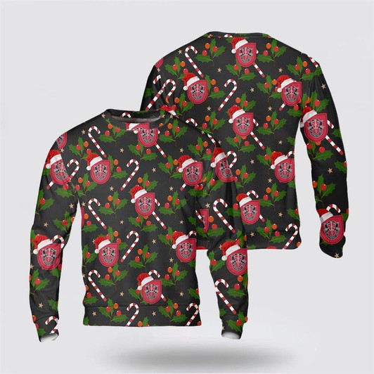 FUNSTUFFPRINT Army Sweater, US Army 7th Special Forces Group (7th SFG) Christmas Sweater  Ugly  Sweater