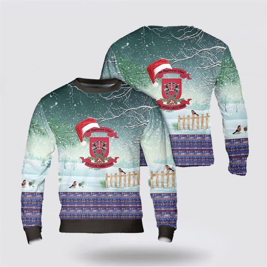 FUNSTUFFPRINT Army Sweater, US Army Special Forces 7th Special Forces Group (Airborne) (7th SFG) (A) Christmas Sweater Ugly  Sweater