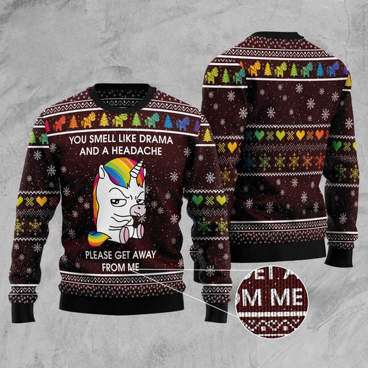 FUNSTUFFPRINT Funny Unicorn Ugly Christmas Sweater, Christmas Sweater, Ugly Sweater, Funny Xmas Sweaters Ugly  Sweater