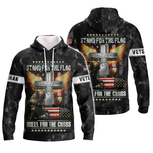 FUNSTUFFPRINT Veteran Stand For The Flag 3D Hoodie and Zip Hoodie