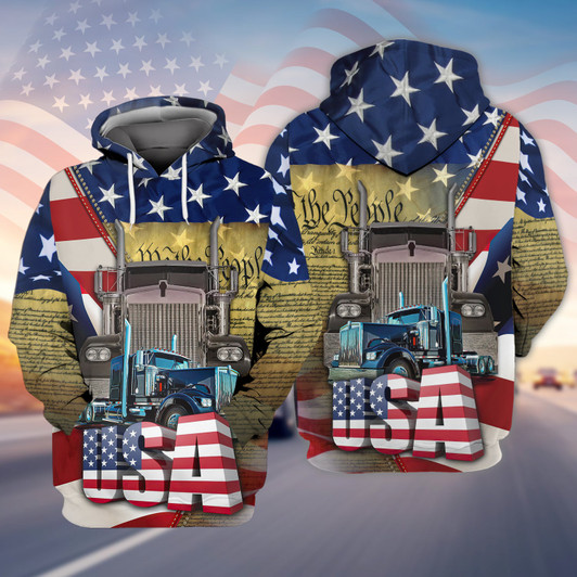 FUNSTUFFPRINT  Trucker - Full Print   3D Hoodie and Zip Hoodie