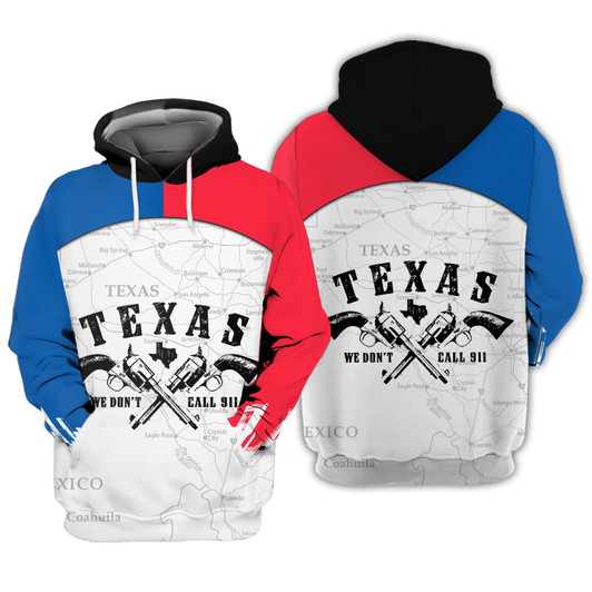 FUNSTUFFPRINT Texas We Don't Call  3D Hoodie and Zip Hoodie