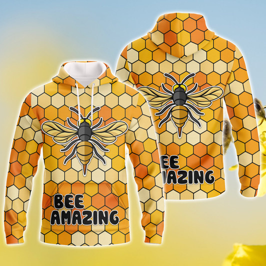 FUNSTUFFPRINT Bee Amazing  3D Hoodie and Zip Hoodie
