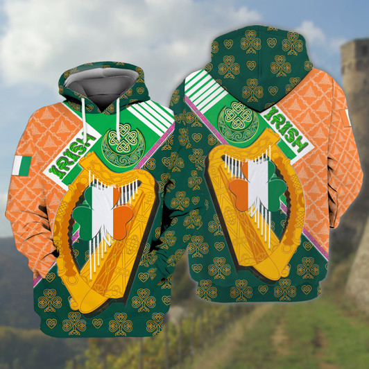 FUNSTUFFPRINT Ireland - Full Print   3D Hoodie and Zip Hoodie