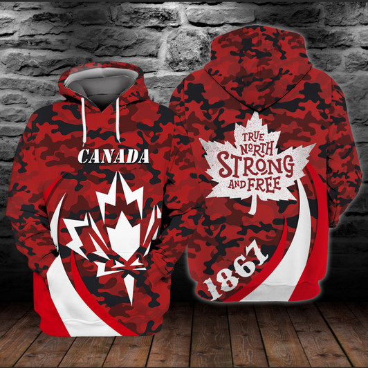 FUNSTUFFPRINT Canada Day Full Print  3D Hoodie and Zip Hoodie