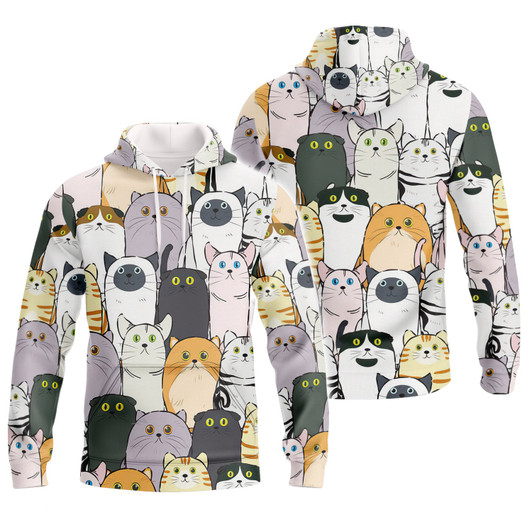 FUNSTUFFPRINT Cat - Full Print HTL  3D Hoodie and Zip Hoodie