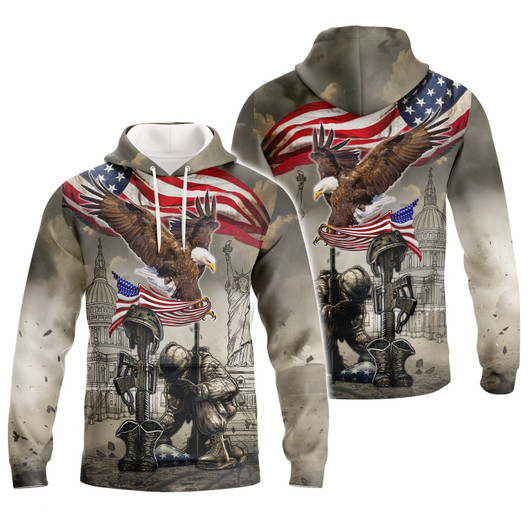 FUNSTUFFPRINT Veteran - Full Print HTL  3D Hoodie and Zip Hoodie