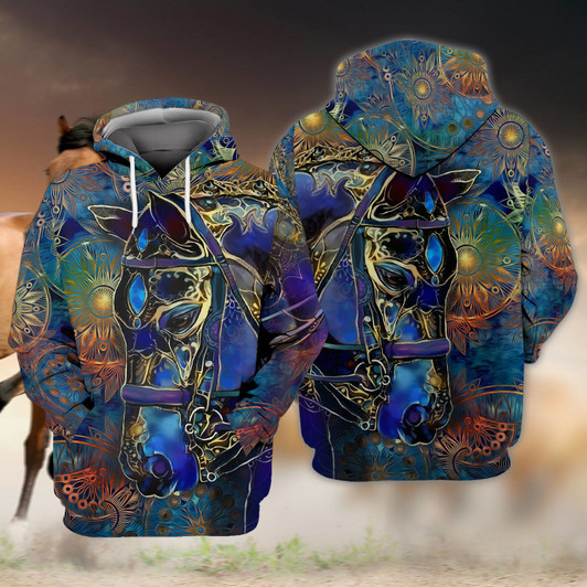 FUNSTUFFPRINT Horse Art Full Print Tad 3D Hoodie and Zip Hoodie