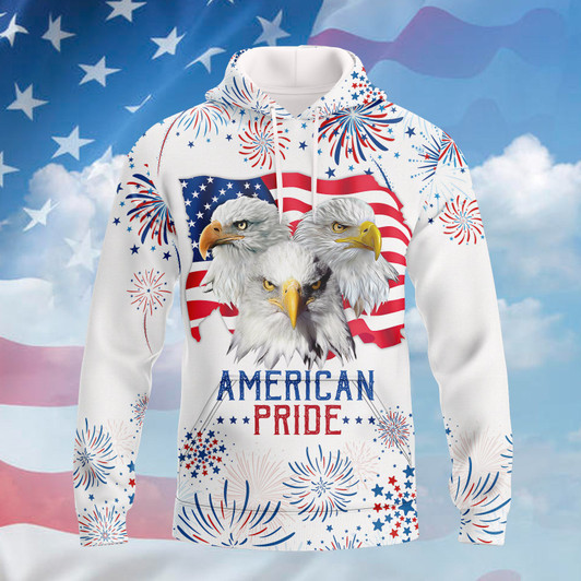 FUNSTUFFPRINT  Eagle American Pride - Independence Day Is Coming 3D Hoodie and Zip Hoodie