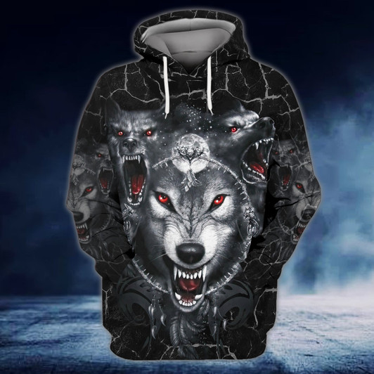 FUNSTUFFPRINT  Full Print - Wolf  3D Hoodie and Zip Hoodie