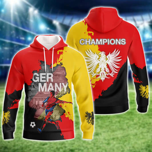 FUNSTUFFPRINT Germany's Love Of Country And Football Graphic Design  3D Hoodie and Zip Hoodie