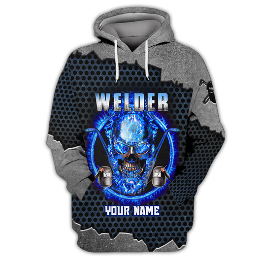 FUNSTUFFPRINT Grumpy Old Welder 3D Shirts Personalized Name  3D Hoodie and Zip Hoodie