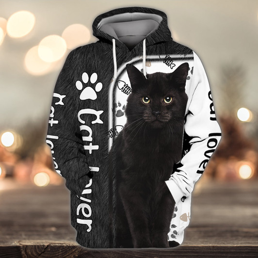 FUNSTUFFPRINT Love Black Cats 3D Full Print Shirts 1024   3D Hoodie and Zip Hoodie