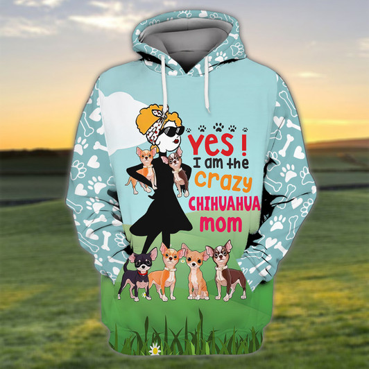 FUNSTUFFPRINT I'm The Crazy Chihuahua Mom 3D Shirt For Chihuahua Dog Lovers  3D Hoodie and Zip Hoodie