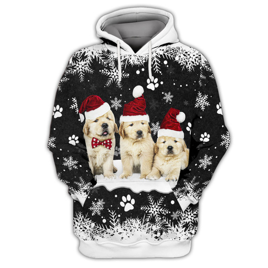FUNSTUFFPRINT Puppy Golden Retriever   3D Hoodie and Zip Hoodie